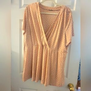 Peachy blush peplum top